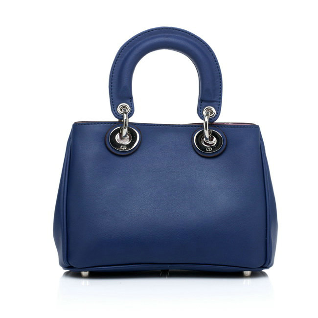 mini Christian Dior diorissimo nappa leather bag 0902 dark blue - Click Image to Close